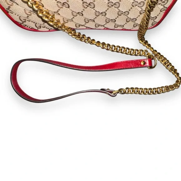 Authentic GUCCI GG Canvas Marmont Flap crossbody convertible bag